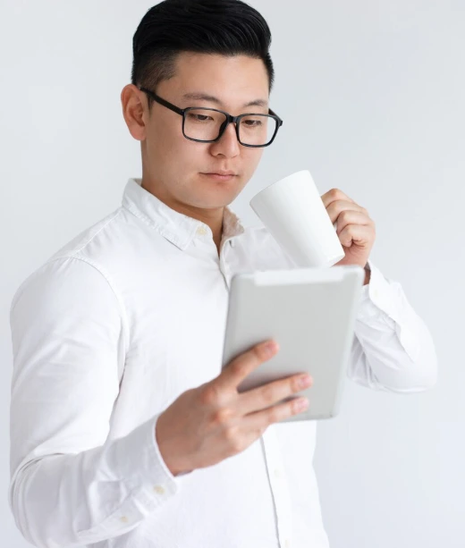 our ceo with a drink